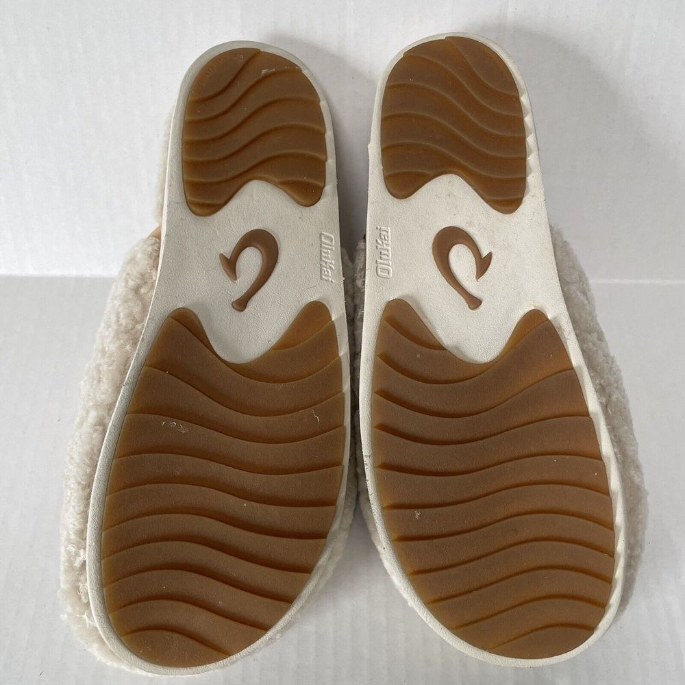 Olukai Womans Pupu Mua Slippers Slip On Shoes Genuine Shearling Leather Trim 10 - Picture 11 of 11